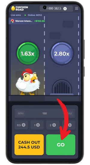 Start gry w Chicken Road